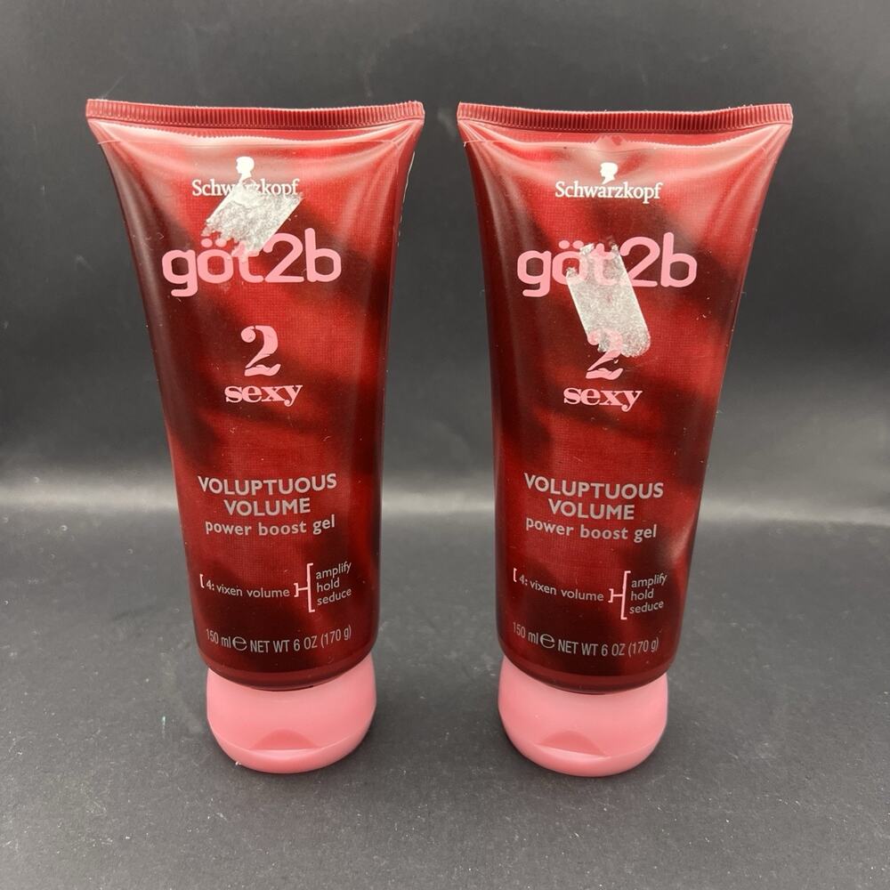 (2) RARE got2b Schwarzkopf 2 Sexy Voluptuous Volume Power Boost Gel 6oz Retired
